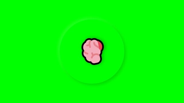 Minimalist brain icon on vibrant green background