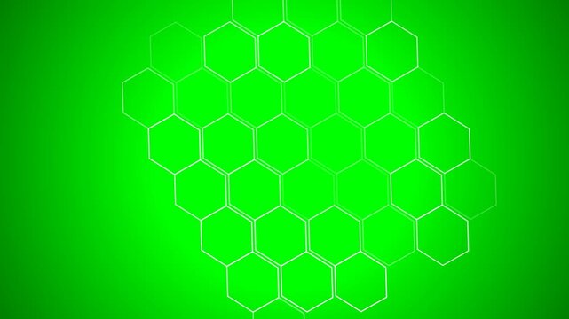 Abstract green hexagonal pattern background with geometric design
