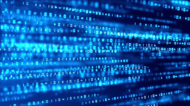 Digital Code Background Abstract Matrix Cyber Data Stream Motion Loop in 4K