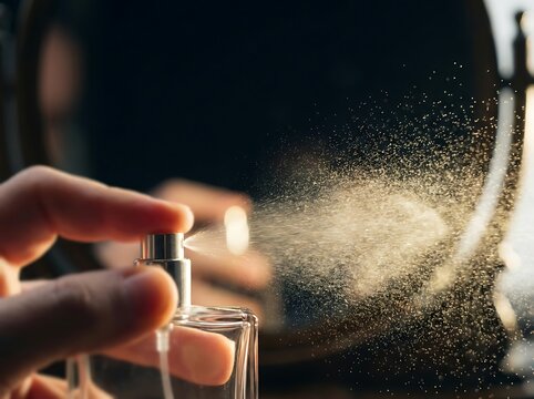 Luxury Perfume Spray Mist with Hand and Glass Bottle