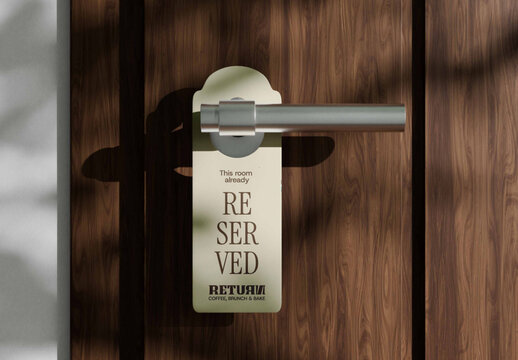 Hotel Door Hanger Mockup