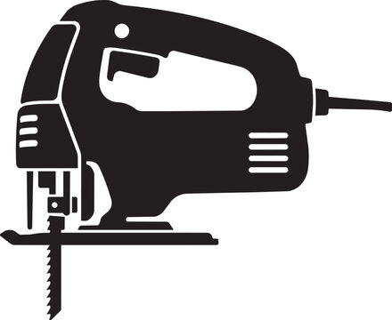jigsaw power tool silhouette icon design vector illustration