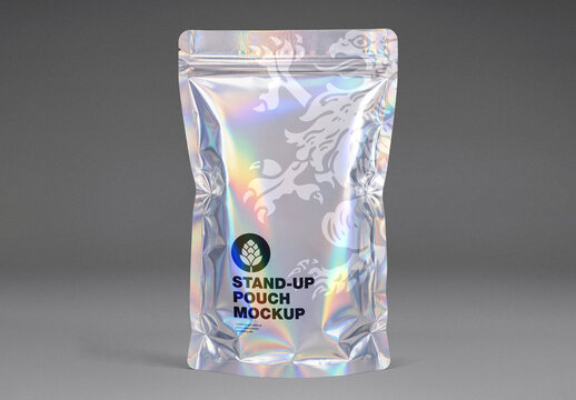 Holographic Foil Pouch Mockup