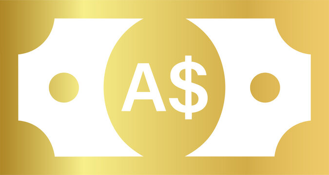 Golden Australian Dollar Currency