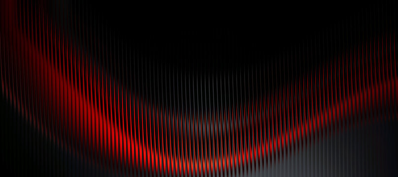 3d rendering, Abstract background with vertical lines and a smooth red and black gradient