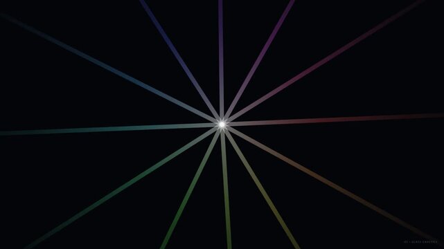 Colorful Light Rays Moving In Circular Pattern With Dynamic Camera Motion In Dark Background For Stock Video Footage