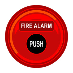 Fototapeta premium Red Round Fire Alarm Push Button for Emergency Warning, Fire Safety and Building Protection Systems