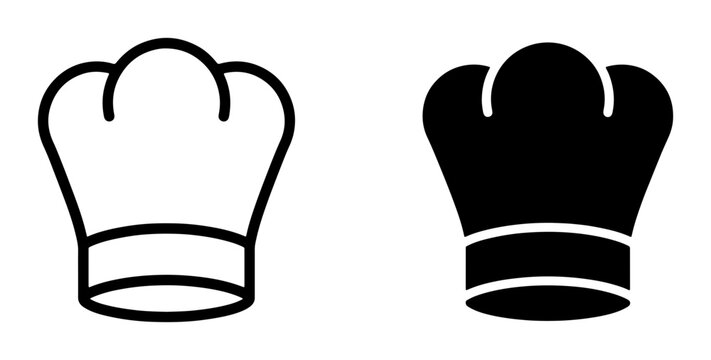 Chef Hat Icons, Culinary Headwear Symbols, Professional Cooking Toque Graphics, Restaurant Uniform Accessories, Food Service Emblem Set