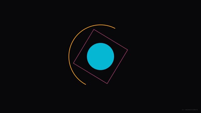 Cinematic 4K Motion Tracking Shot of Geometric Shapes in Digital Art Environment with Neon Lighting and Abstract Atmosphere for Creative B-Roll