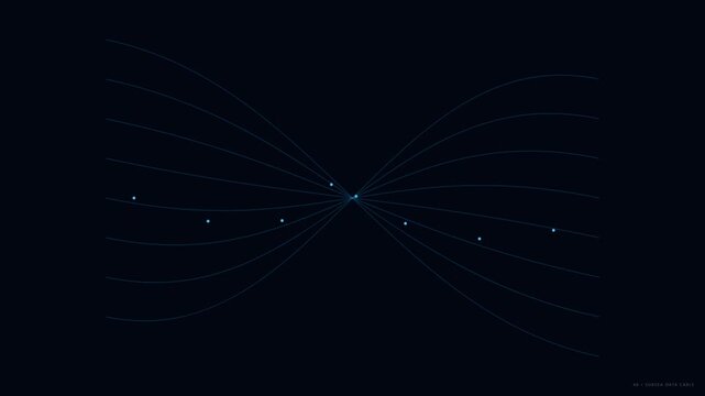 Subsea Data Cable Aerial Drone View Slow Motion Panning In Ocean Environment With Cinematic 4K Footage For Technology And Communication