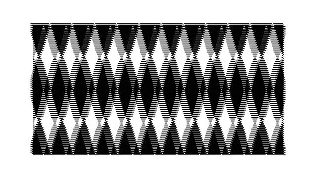 Simple 2D black checkered pattern animation video on a white background