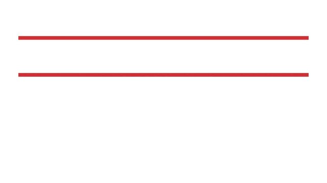 Simple red animated line video on a white background