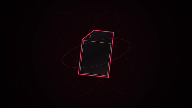 Neon Geometric Shapes Moving In Dark Space With Dynamic Camera Motion Cinematic 4K Footage Stock Video