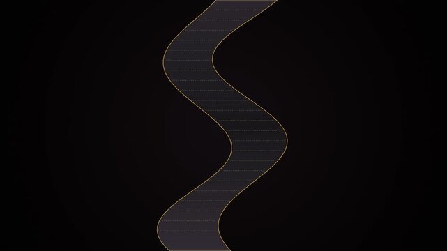 Winding Road Through Mountain Landscape at Sunset With Slow Motion Camera Movement for Travel and Nature Footage