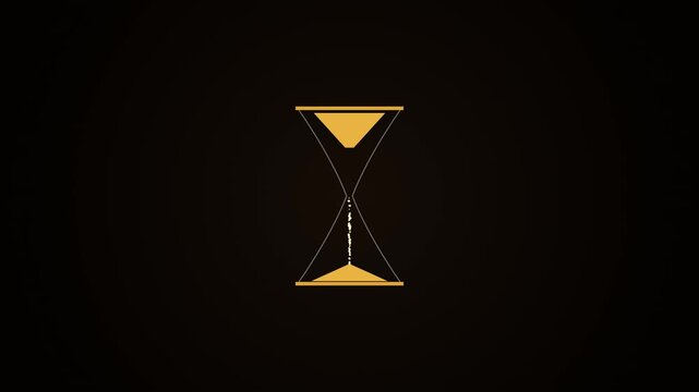 Cinematic Slow Motion Tracking Shot Of Hourglass In Dark Environment With Light Effects For Stock Video Footage