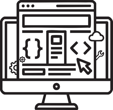 Web Development and Website Programming Vector Icon.