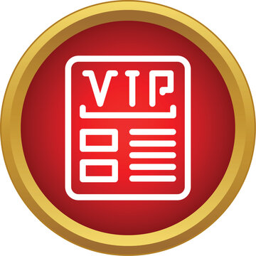 Vip membership card representing exclusive club access on a red golden button