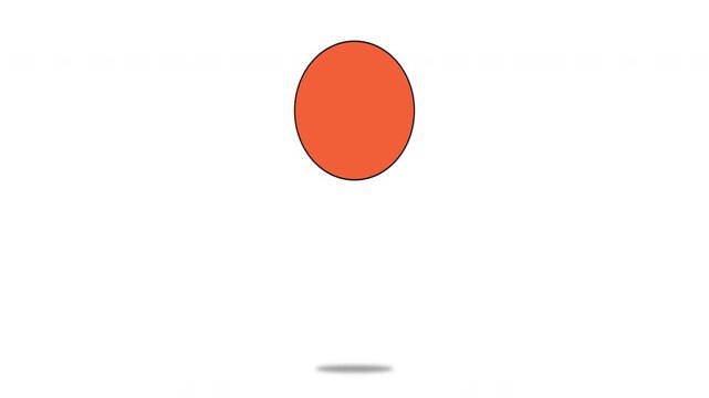 Seamless loop animation of a bouncing ball with alpha channel and floor shadow