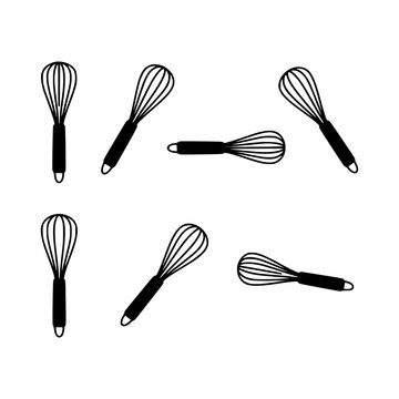 whisks set silhouette vector illustration, Whisks set silhouette design