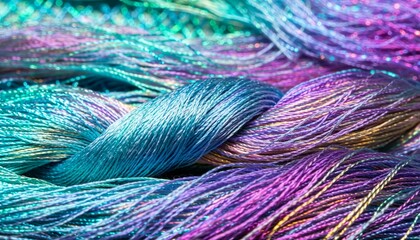 Fototapeta premium Iridescent Silk Fiber Macro Texture