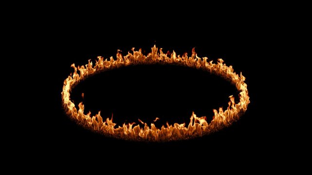 Dynamic Fire Ring Element with Transparent Background