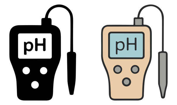 pH meter measuring device with probe for acidity and alkalinity testing digital instrument illustration transparent background
