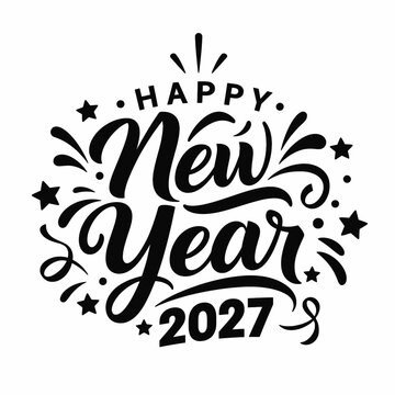 Happy new year 2027 celebration vector design , Happy New Year 2027, New Year 2027, Happy New Year, New Year, 2027 Typography, 2027