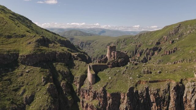 Aerial View of Ancient Seytan Castle in Turkey