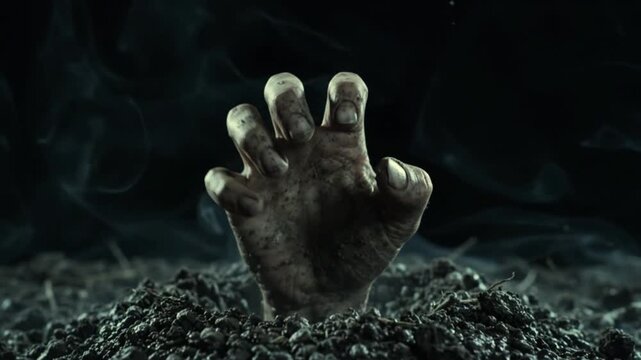 Something Is Rising From The Grave  | Terrifying Zombie Hand | Horror Short. Halloween Background