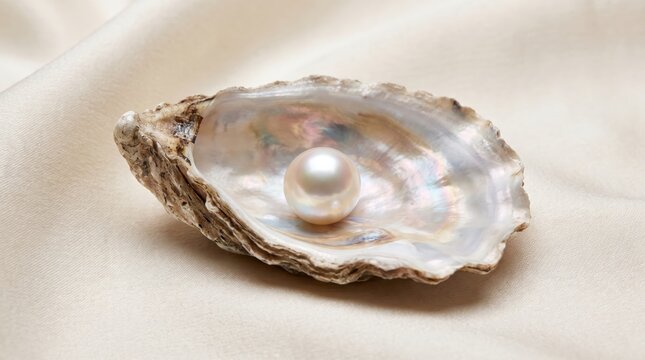 Natural Pearl Nestled in Open Oyster Shell - Luxury Jewelry Inspiration