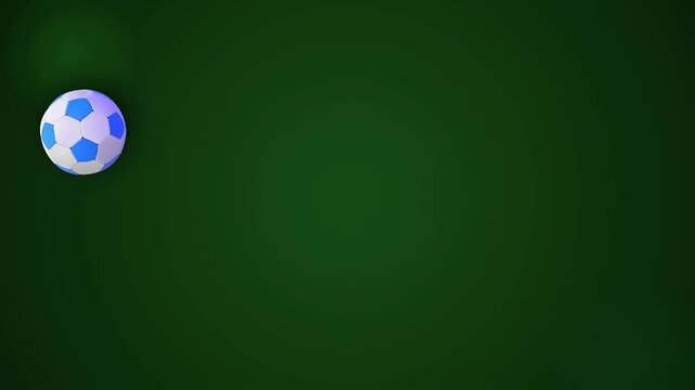 A soccer ball bounces on floor isolated on green background