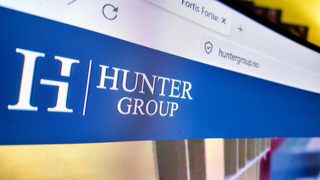 .a computer screen with hunter group website displayed...Hunter Group ASA is a publicly traded investment company listed on Euronext Expand that focuses on the maritim