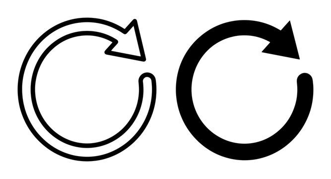 Circular Arrow Icons, Refresh Symbols, Reload Graphics, Repeat Loop Vector Set, Modern UI Elements