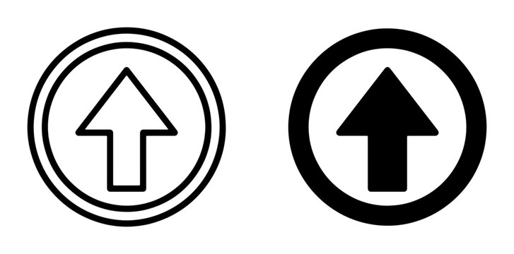Directional Arrow Icons, Upward Movement Symbols, Navigation Signs, Circular Design Elements, Vector Graphics for Progress and Forward Motion