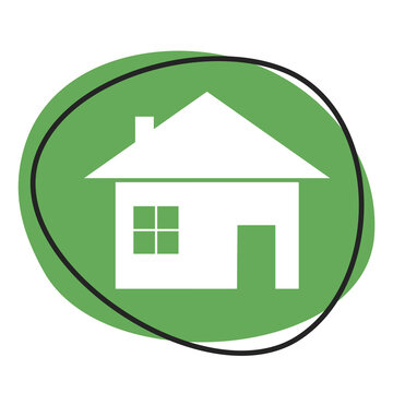 Immobilien - Button in gr&uuml;n mit Rahmen