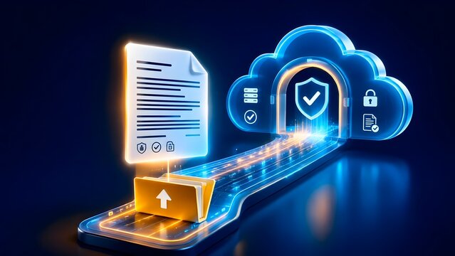 Digital Document Upload Pathway to Secure Cloud Storage Gateway with Cybersecurity Protection
