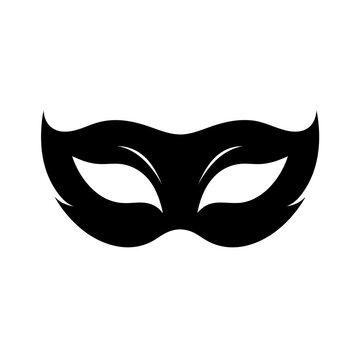 Venetian masquerade mask silhouette, black carnival eye mask vector, elegant party disguise icon for ball invitations and mystery events