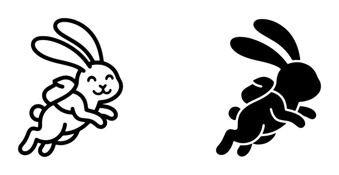 Cute Bunny Backpack Vector Icons, Playful Rabbit Character Graphics, Whimsical Animal Symbols for Kids and Travel