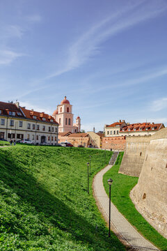 At the Bastion of the Vilnius Defensive Wall in early September in Vilnius in Lithuania