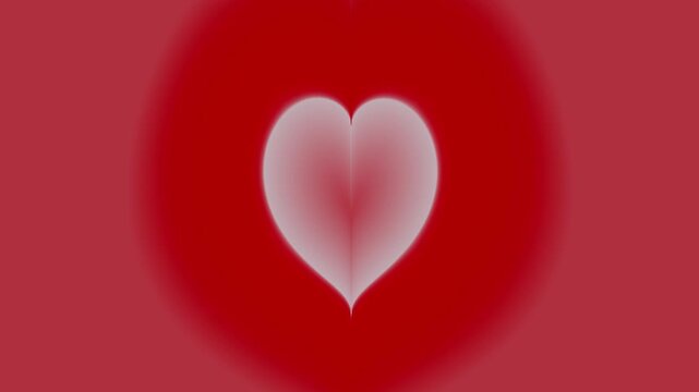 Romantic glowing red heart pulse loop background, Valentine love aura blur gradient