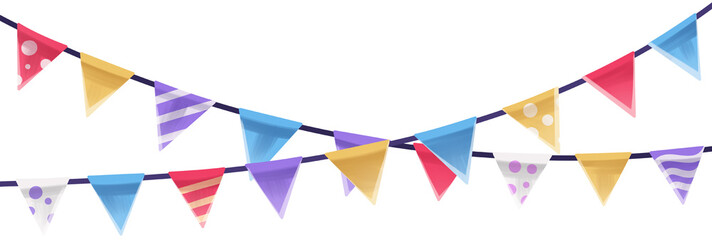 Fototapeta premium Colorful Party Bunting Flags Illustration