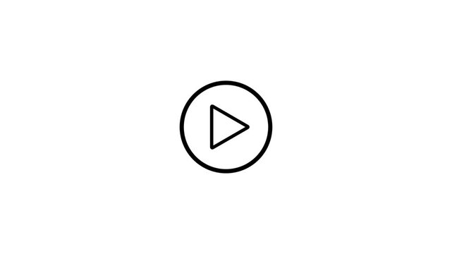 Minimalist Play Button Line Icon Graphic 4