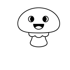 Fototapeta premium Cute cartoon mushroom character