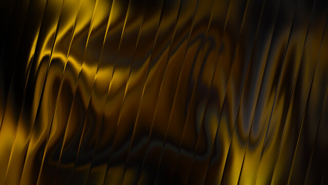 Golden Yellow Neon Wavy Abstract Background with Warm Glow