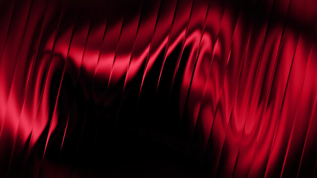 Bright Pink Red Neon Wavy Abstract Background with Glowing Lines