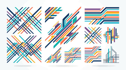 Fototapeta premium Modern abstract geometric line patterns design.