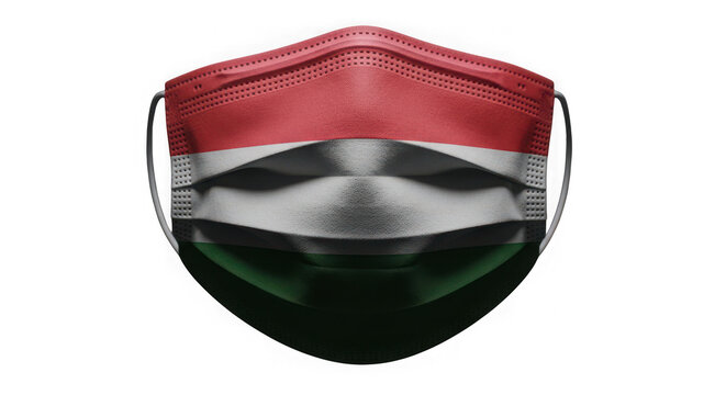 Medical face mask with Hungary flag design isolated on transparent background