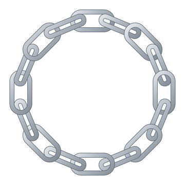 Metal Interlocking Chain Link Circle Ring on Transparent Background