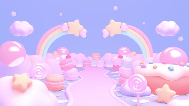 Sweet star land animation. (loop)