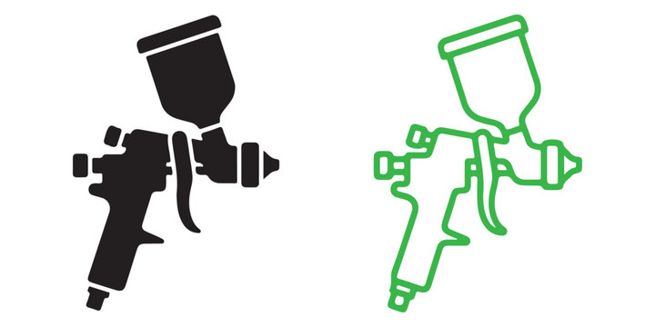 Spray gun icon set